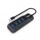 iggual Hub tipo C x 4 puertos USB 3.1 Carbon - IGG317914